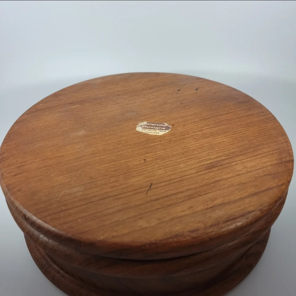 Selandia MCM Large Teakwood Bowl Atomic Decor 10 Inch Thailand Vintage